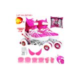 OyuncakZade Paten Ayarlanabilir 2+1 Işıklı Metal Gövde Alıştırma Pateni Çantalı + Dizlik Hediyeli