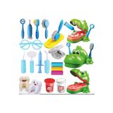 OyuncakZade Sevimli Oyuncak Oyun Hamuru Set + Diş Doktor Aksesuarları Oyuncakları Dişçi Dino