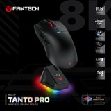 Oyuncu Baykuş Fantech Tanto Pro 8k Kablosuz Gaming Mouse - Siyah