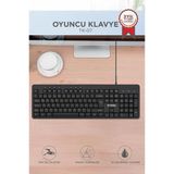 Oyuncu Klavyesi Kablolu Multiedya Q Klavye Tk07 Siyah