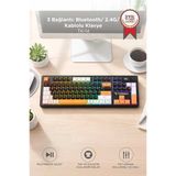 Oyuncu Klavyesi Rgb Işıklı Dijital Ekranlı 3 Modlu Mekanik Hisli Kablosuz Klavye Tk14 Siyah