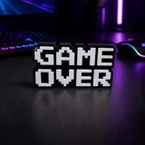 Oyuncu Odası Game Over Biblo, Gamer Masa Üstü Süs, 3D Baskı Dekoratif Obje Vitrin