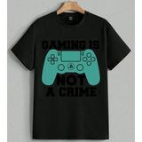 Oyunculuk Bu Gaming Is Life Baskılı Unisex Erkek Kadın Oversize Tişört Siyah