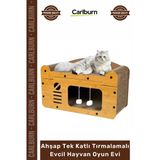 #Oyunevi Modern Kedi Köpek Yuvası Peluşlu Ahşap Tek Katlı Tırmalamalı Evcil Hayvan Oyun Evi