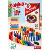 OYUNKAFASI 100 Parça Renkli Ahşap Domino Oyunu – Eğitici Dizme Devirme ve Denge Oyunu