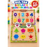 OYUNKAFASI 2’li Eğitici Bul-Tak Puzzle Seti Çocuk Yapboz – 3 mm MDF Taban 5 mm Yumuşak EVA Okul Öncesi Eşleştirme Oyunu