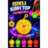 OYUNKAFASI Işıklı Kirpi Top Karışık Renk 1 Adet LED Işıklı Dikenli Zıp Zıp Top Askılı Oyuncak