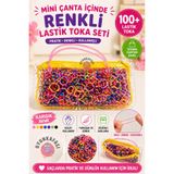 OYUNKAFASI Mini Çanta İçinde Renkli İnce Lastik Toka Seti (100+ Adet, Karışık Renk)