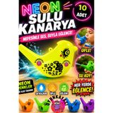 OYUNKAFASI Neon Sulu Kanarya Kuş Düdüğü – Su ile Ses Çıkaran Üflemeli Oyuncak 10 Adet Karışık Renk