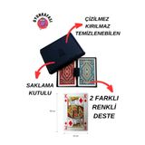 OYUNKAFASI Özel Plastik Saklama Kutulu İskambil Destesi Uzun Ömürlü Oyun Kağıdı