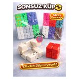 OYUNKAFASI Sonsuz Küp Infinity Cube Stres Oyuncağı 8x4 cm Katlanabilir Fidget Oyuncak Renkli El Oyuncağı