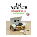 OYUNKAFASI Tavla Pulu Seti Lux - 30 Adet Pul + 2 Adet Zar - Standart Boy Tam Set 4 Numara