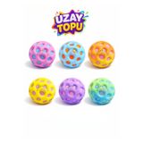 OYUNKAFASI Uzay Topu Zıplayan Delikli Sünger Top 1 Adet Space Ball Çocuk Oyuncağı Renkli Zıp Zıp Top