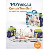 Oyunsal 147 Parça Dev Boy Çantalı Tren Seti - Sesli Pilli Aksesuarlı Çocuk Oyuncak Tren Yolu Çantalı - 147 Parça - Çantalı