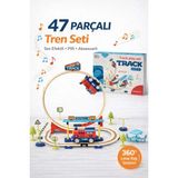 Oyunsal 47 Parça Tren Seti - Sesli Pilli Aksesuarlı Çocuk Oyuncak Tren Yolu