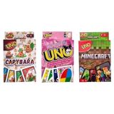 Oyunsal Capybara Uno + Kuromi Uno + Minecraft Uno Oyun Kartları 3'lü Set - Çok Renkli