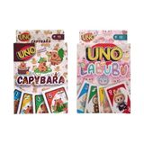 Oyunsal Capybara Uno ve Labubu Uno Oyun Kartları 2'li Set - Çok Renkli