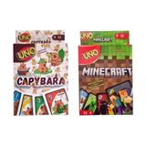 Oyunsal Capybara Uno ve Minecraft Uno Oyun Kartları 2'li Set - Çok Renkli