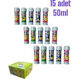 Oyunsal Elite Üflemeli Baloncuklu Köpük Oyunu Eğlenceli Tasarım 50 ML Likit 15 Adet 6+ Yaş için