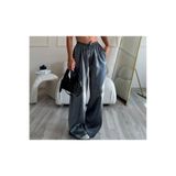 OYYOMODA BELİ LASTİKLİ KRİSTAL ( SATEN ) KUMAŞ BOL PAÇA PARLAK PANTOLON. ANTRASİT