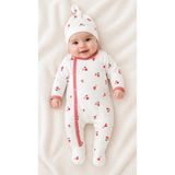 Oz Baby Kız Bebek 2’li Çiçek Desenli Patikli Tulum ve Şapka Takımı 0-6 Ay