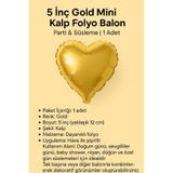 Öz-bal 5 İnç Gold Mini Kalp Folyo Balon | Parti & Süsleme | 1 Adet