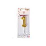 Öz-bal Altın Renkli Orta Boy Rakam Mum - 12 Cm Parti Ve Doğum Günü Mumları