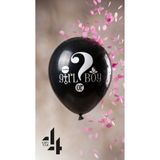 Öz-bal Cinsiyet Belirleme Balonu Pembe Konfetili Kız Bebek Boy Or Girl Gender Reveal Patlayan Siyah Balon
