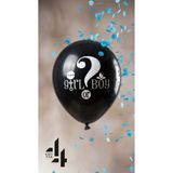Öz-bal Erkek Bebek Cinsiyet Öğrenme Partisi İçi Mavi Konfetili Boy Or Girl Baskılı Büyük Siyah Balon