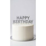Öz-bal Gümüş Renk Happy Birthday Harf Mum Ve Uzun Çubuk Pasta Mumu Seti Doğum Günü Süsü