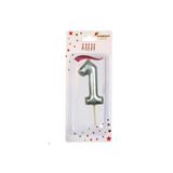 Öz-bal Gümüş Renkli Orta Boy 3 Rakam Mum - 12 cm Parti ve Doğum Günü Mumları
