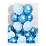 Öz-bal Krom Mavi Ve Makaron (PASTEL MAT) Mavi Renk 15 Li Balon