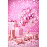 Öz-bal Premium Pembe Parti Seti (5 Metalik Pembe + 5 Şeffaf Balon + Pul + Rafya)