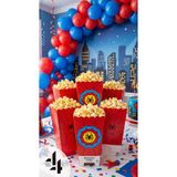 Öz-bal Süper Kahraman Örümcek Ağlı Baskılı Popcorn Box Karton Mısır Ve Kuruyemiş Sunum Kutusu