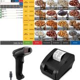 Öz Barkod Kablolu Barkod Okuyucu+ Fiş Yazıcı+ Barkodlu Satış Sistemi Programı - USB - Siyah