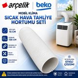 Öz Beyaz Eşya Arçelik - 12220P Uyumlu Portatif Klima Hava Tahliye Hortumu Ağız Çapı 15 cm Uzunluk 135 cm