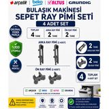 Öz Beyaz Eşya Arçelik 6230 Ht Bulaşık Makinesi Üst Sepet Ray Kapağı Tutucu Stoper Pimi (2 Ön + 2 Arka / 4 Adet)