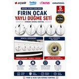 Öz Beyaz Eşya Arçelik - Beko - Altus - Grundig Fırın Ocak Kontrol Düğmesi - Yaylı - 5 Adet