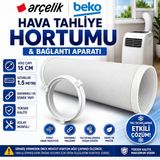 Öz Beyaz Eşya Arçelik Beko Uyumlu Mobil Klima Tahliye Hortumu Seti 15 cm Çap 150 cm