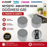 Öz Beyaz Eşya Arçelik - Ocd 608 EM1WXB - Setüstü Ankastre Ocak Düğmesi Gri Düğme Takımı Seti