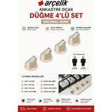 Öz Beyaz Eşya Arçelik Ocd T 651 Eb - Ocl T 651 Eb - Ocd T 601 Eb Ankastre Ocak Düğmesi 4'lü (Gri)