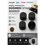 Öz Beyaz Eşya Arçelik - Ocl 608 EM1XS - Setüstü Ankastre Ocak Düğmesi Siyah Düğme Takımı Seti