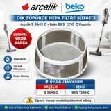 Öz Beyaz Eşya Arçelik- S - 3645 C BEKO-BKS-1295 C Elektrik Dik Süpürgesi Hepa Filitre Süzgeci (Orjinal Yd Parça)