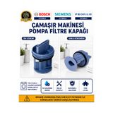 ÖZ BEYAZ EŞYA Bosch Çamaşır Makinesi Gider Pompası Filtre Kapağı(GRİ)