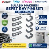 Öz Beyaz Eşya Bulaşık Makinesi Sepet Ray Pimi Seti Arçelik Beko Altus Grundig Uyumlu