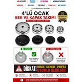 Öz Beyaz Eşya Gazlı Ocak - 8 Parça Fırın Bek ve Kapak Takımı