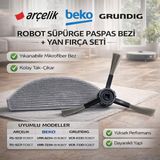 Öz Beyaz Eşya Grundig VCR-6330 -VCR-7330 Robot Süpürge Paspas Bezi +Fırça (Orjinal Y.parça)