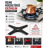 Öz Beyaz Eşya Kumtel - Ocak Izgara Cezvelik Cezve Küçültücü Siyah Emayeli