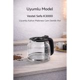 ÖZ BEYAZ EŞYA Vestel Sefa K3000 Uyumlu Kahve Makinesi Cam Demlik Pot