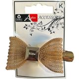 Öz-El Altın Rengi Metal Örgülü Fiyonk Klipsli Toka, Klipsli Saç Tokası 201 268